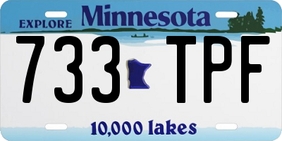 MN license plate 733TPF