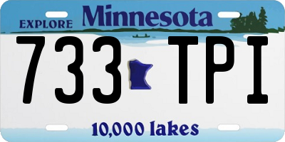MN license plate 733TPI