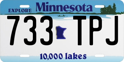 MN license plate 733TPJ