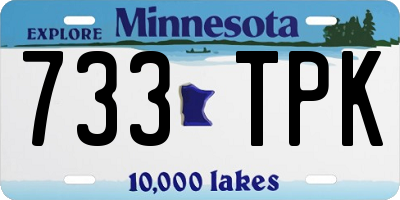 MN license plate 733TPK