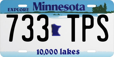 MN license plate 733TPS