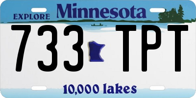 MN license plate 733TPT