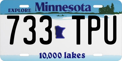 MN license plate 733TPU