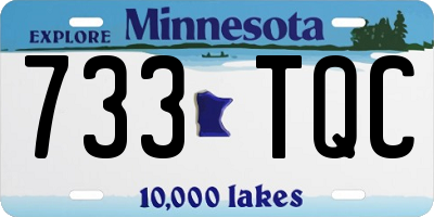 MN license plate 733TQC