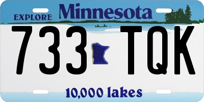 MN license plate 733TQK