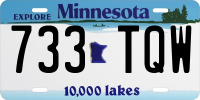 MN license plate 733TQW