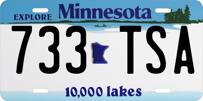 MN license plate 733TSA