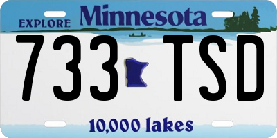 MN license plate 733TSD