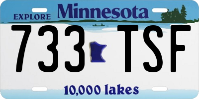 MN license plate 733TSF