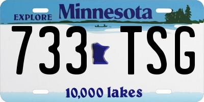 MN license plate 733TSG