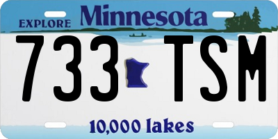 MN license plate 733TSM