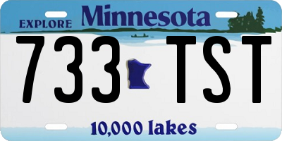 MN license plate 733TST