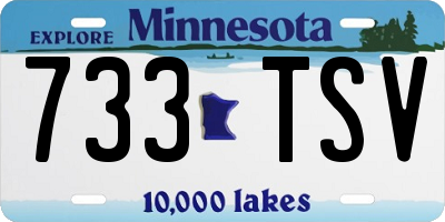 MN license plate 733TSV