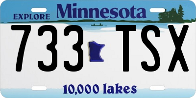 MN license plate 733TSX