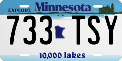 MN license plate 733TSY