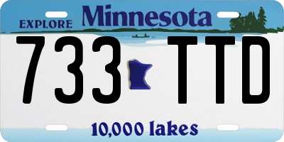 MN license plate 733TTD