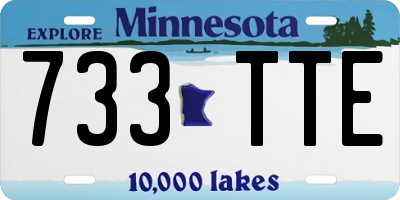 MN license plate 733TTE