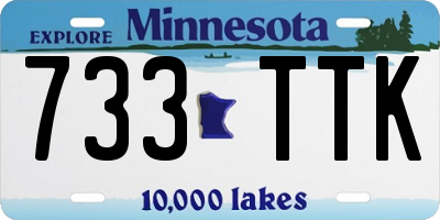 MN license plate 733TTK