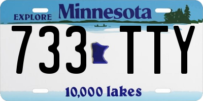 MN license plate 733TTY