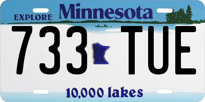 MN license plate 733TUE