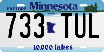 MN license plate 733TUL