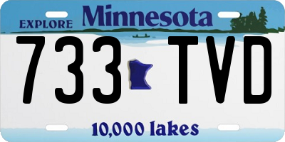 MN license plate 733TVD