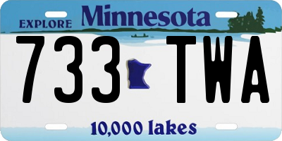 MN license plate 733TWA