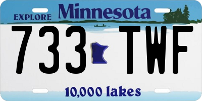 MN license plate 733TWF