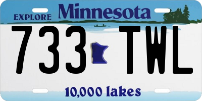 MN license plate 733TWL