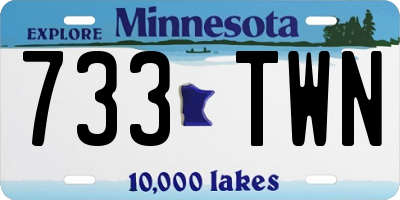 MN license plate 733TWN