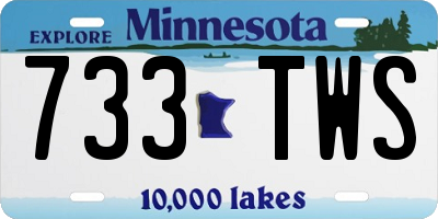 MN license plate 733TWS