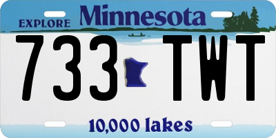 MN license plate 733TWT