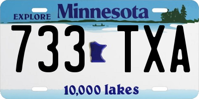 MN license plate 733TXA