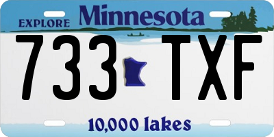 MN license plate 733TXF