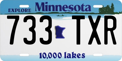 MN license plate 733TXR