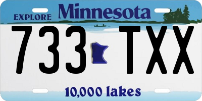 MN license plate 733TXX