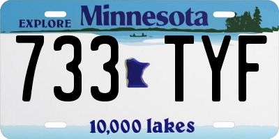 MN license plate 733TYF