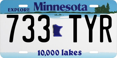 MN license plate 733TYR