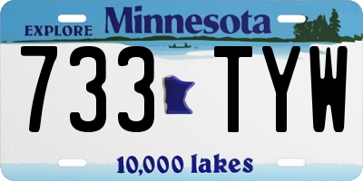MN license plate 733TYW