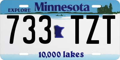 MN license plate 733TZT