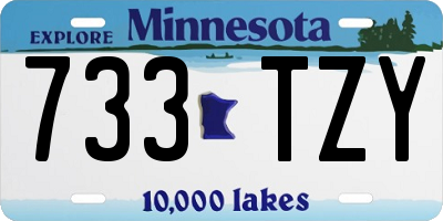 MN license plate 733TZY