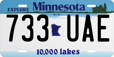 MN license plate 733UAE