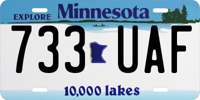 MN license plate 733UAF