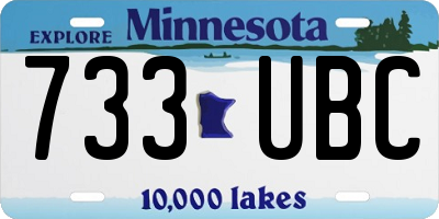 MN license plate 733UBC