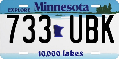 MN license plate 733UBK