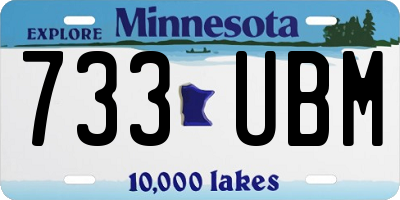 MN license plate 733UBM