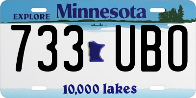 MN license plate 733UBO