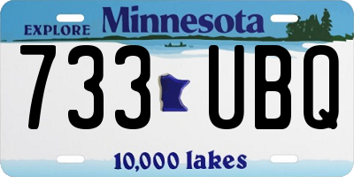 MN license plate 733UBQ