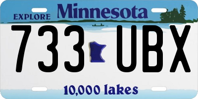 MN license plate 733UBX