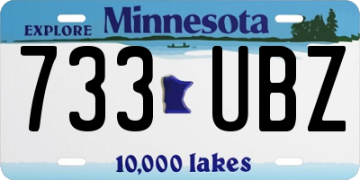 MN license plate 733UBZ